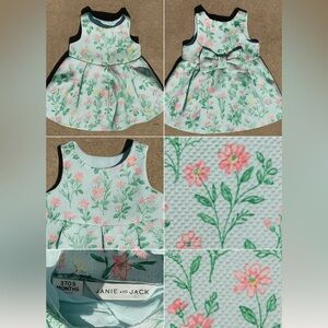 Janie and Jack Floral Textured Baby Dress 3–6 Months Pastel Spring